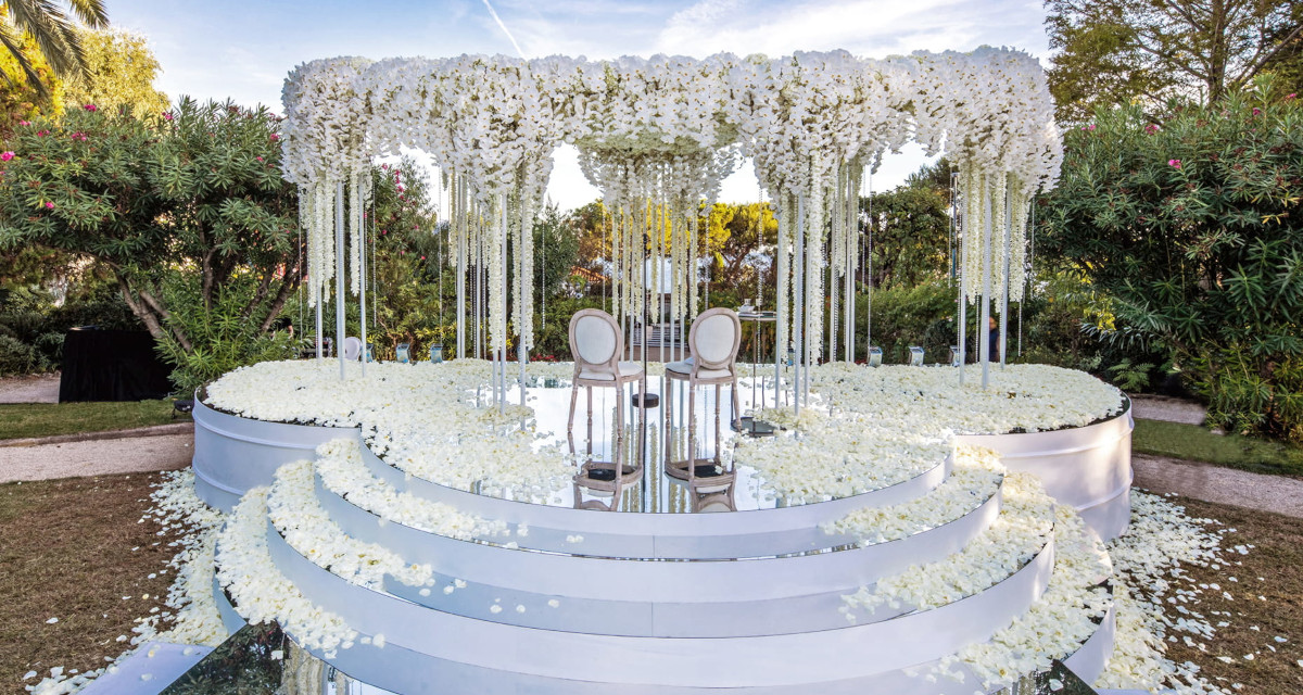 Panoramic view of the Four Season Hotel in Saint-Jean-Cap-Ferrat in the South of France