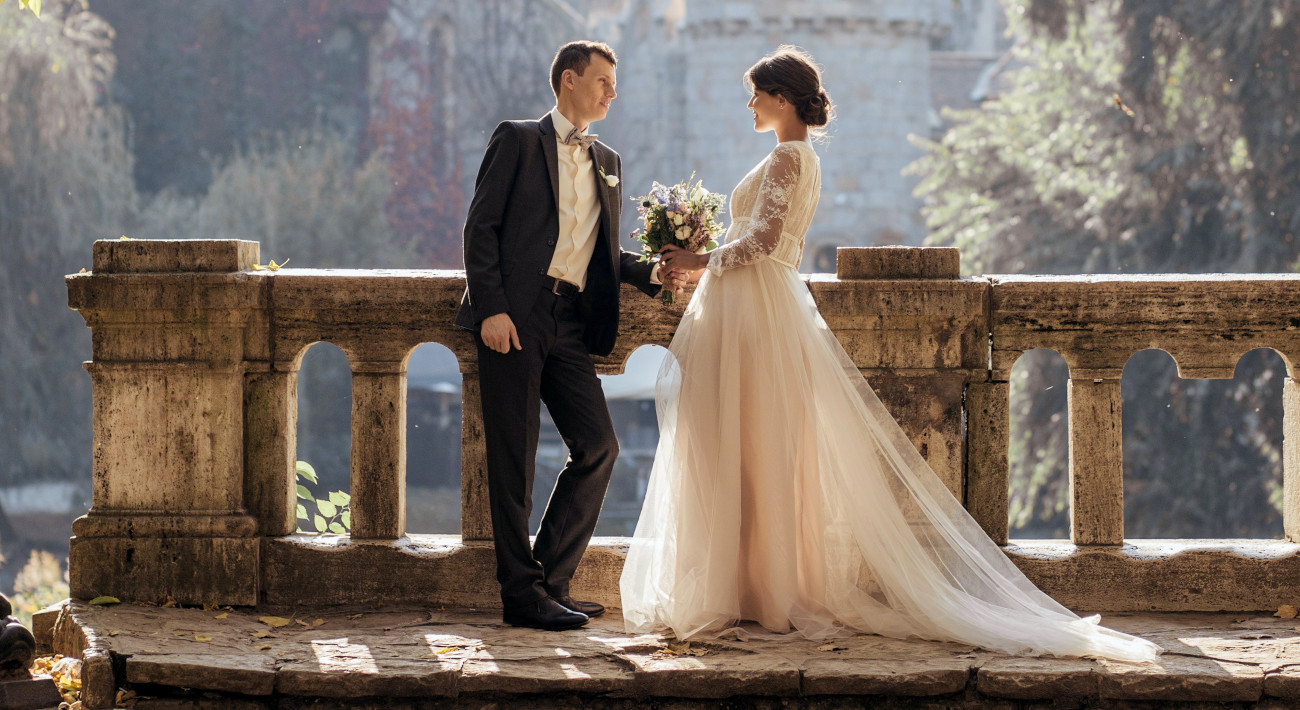A couple getting married in France