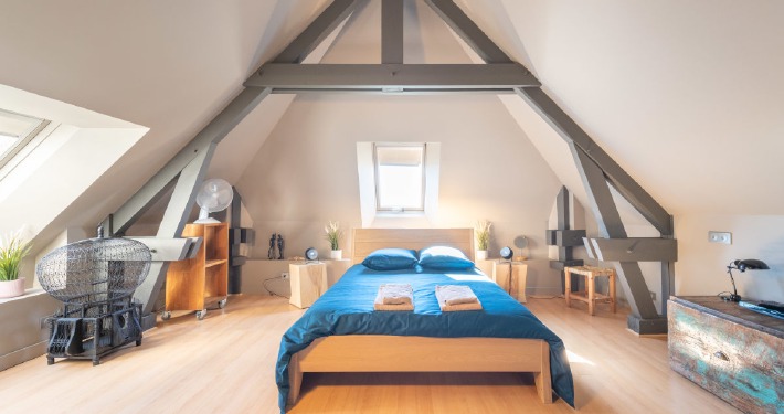 Photo d'une chambre double au gîte du château de Bois Rigaud