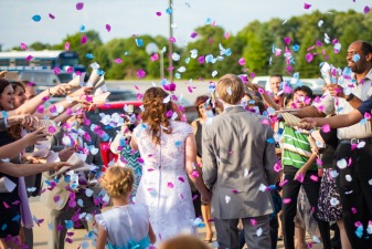 Picture of a wedding celebration taking place in France