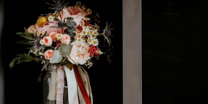 Photo d'un bouquet de mariée.