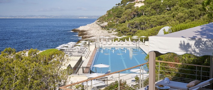 Panoramic view of the Grand Hôtel du Cap Ferrat in the South of France