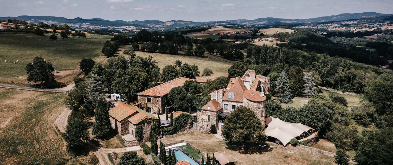 Bird's eye view of Château de Bois Rigaud in the south of France