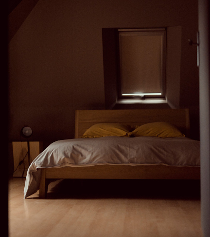 Double bedroom at chateau de Bois Rigaud