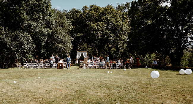 Outdoor wedding ceremony in the south of France