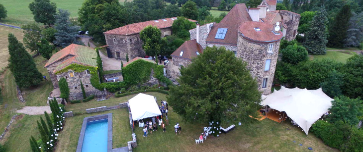 Vue aérienne du Château de Bois Rigaud près d'Issoire